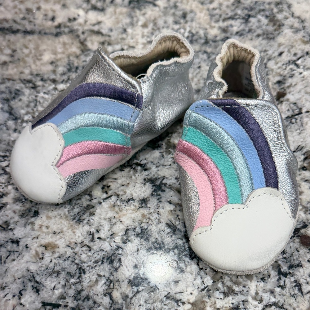 Robeez Silver Rainbow leather Kids Shoes